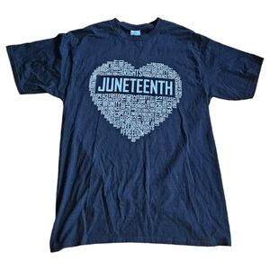 Junteenth T Shirt - Black - Size Medium   Port & Company